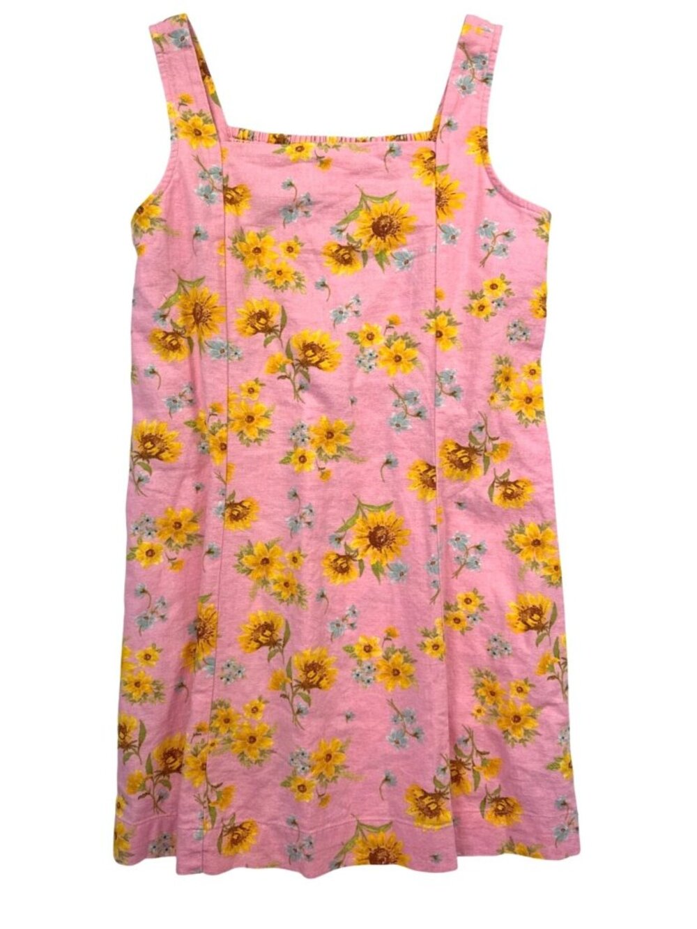 Old Navy Girls XL Floral Sunflower Dress Pink Sleeveless Summer Beach Linen